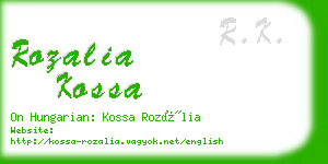 rozalia kossa business card